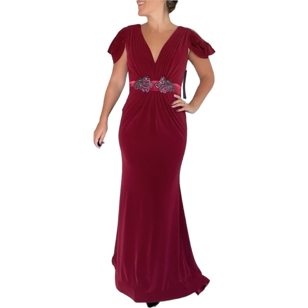 Jovani Burgundy Gown